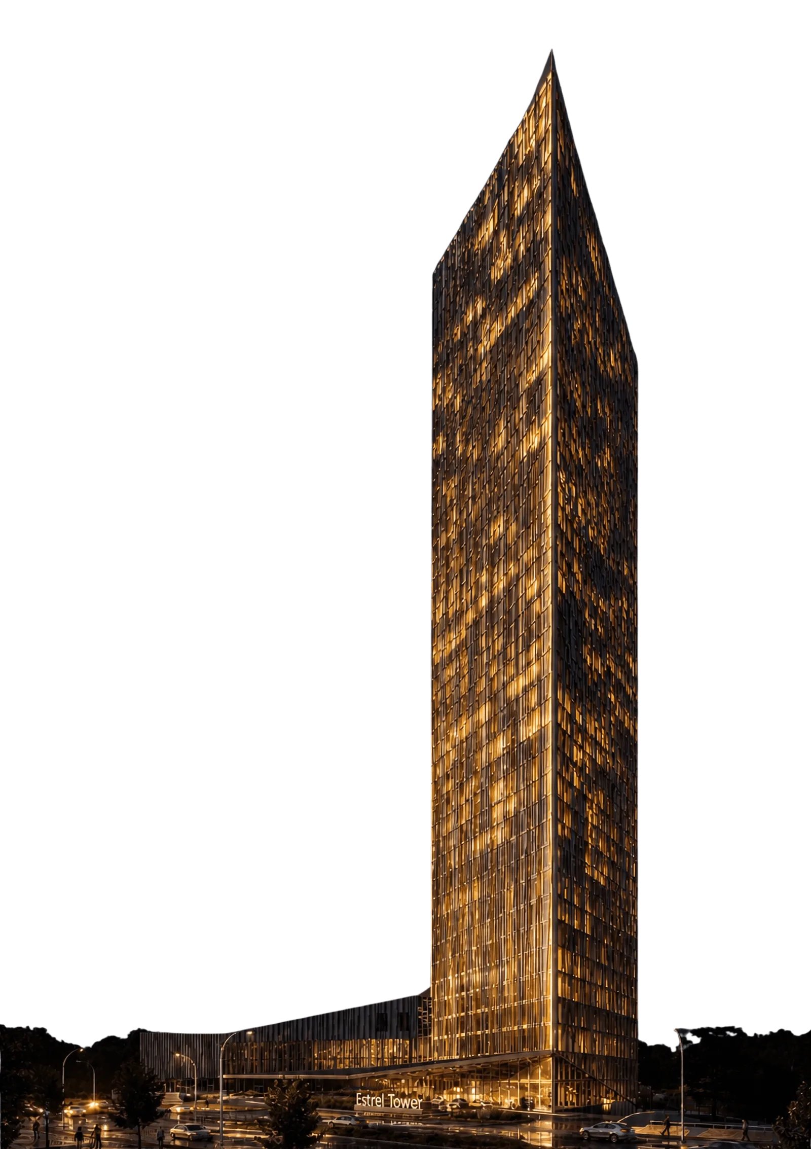 Estrel Tower bei Nacht
